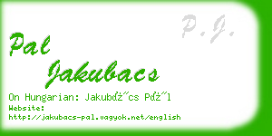pal jakubacs business card